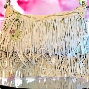 Vintage Juicy Couture Pale Pink Suede Fringe bag